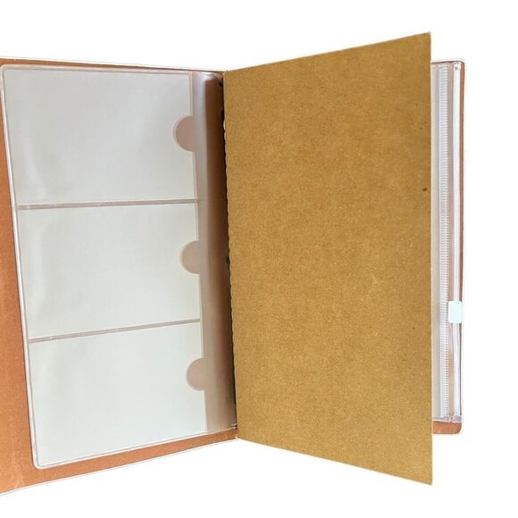 Eye Pink, Blue & Purple Color Faux Leather Reusable Travelers Notebook 8x4.5” - Picture 7 of 7